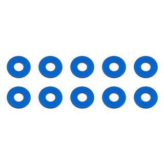 Team Associated Bulkhead Washers, 7.8x0.5 mm, blue aluminum