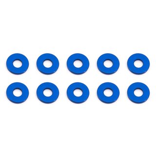Team Associated Bulkhead Washers, 7.8x1.0 mm, blue aluminum