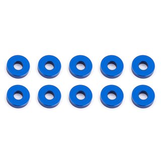 Team Associated Bulkhead Washers, 7.8x2.0 mm, blue aluminum