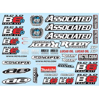 Team Associated 91742 B6 Decal Sheet