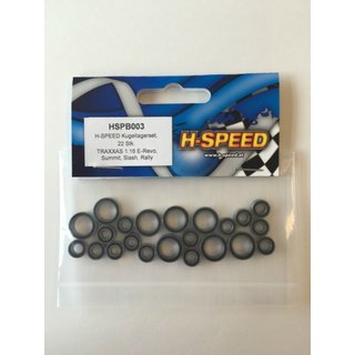 HSpeed HSPB003 H-SPEED Kugellagerset, 22 Stk Edelstahl mit Dichtung