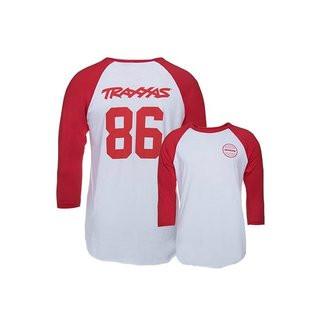 Traxxas 1368-L SLVR TEAM RAGLAN SHIRT RED/WHITE LG