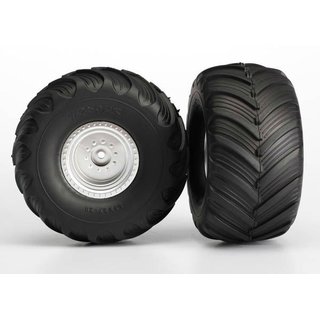 Traxxas  3665 TIRES & WHEELS, ASSEMBLED, GLU