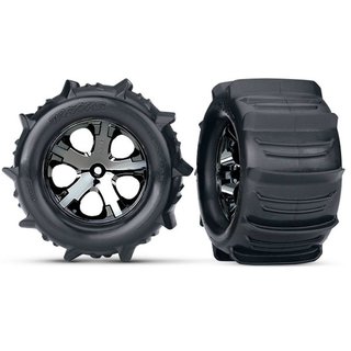 Traxxas  3689 Paddle-Reifen auf Felge 2.8 All-Star chrome schwarz TSM rate