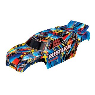 Traxxas  3748 Karo Rustler Rock n Roll (lackiert + Aufkleber)