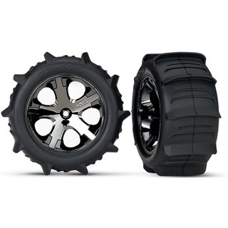 Traxxas  3776 Paddle-Reifen auf Felge 2.8 All-Star chrome schwarz TSM rate