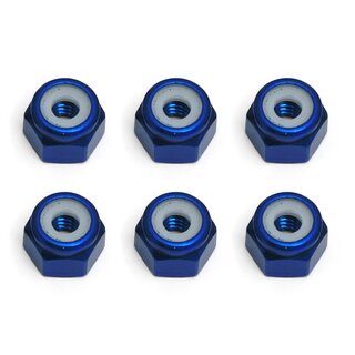 Team Associated FT Locknuts, Blue Aluminum 8-32