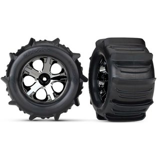 Traxxas  4175 Paddle-Reifen auf Felge 2.8 All-Star chrome schwarz TSM rate