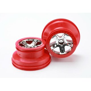 Traxxas  5870 Felgen SCT chrome / rot 2WD vorn