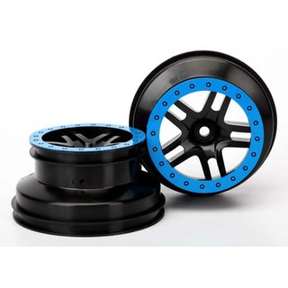 Traxxas  5884A WHEELS, SCT SS BLK/BLUE BEAD (