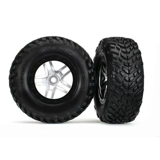 Traxxas  5889R Reifen auf Felge(S1) satin chrome 2,2/3,0 4WD v/h 2WD hi TSM