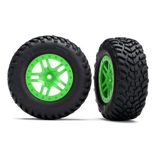Traxxas  5892G Reifen auf Felge SCT Split-Spoke grn (2) 4WD v/h, 2WD h (TS