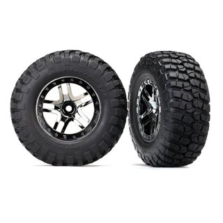 Traxxas  6873T Reifen auf Felge SCT Split-Spoke schwarz/chrome (2) (TSM rat