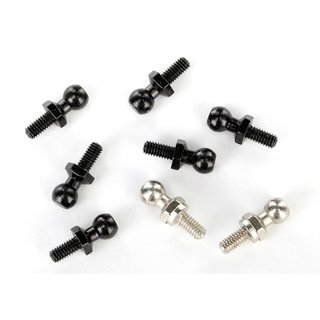 Traxxas 7540 SLVR Pivot balls: schwarz (6), silber (2)