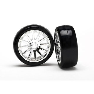 Traxxas  7573 Slick-Reifen auf Felge chrome