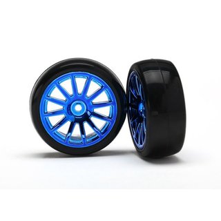 Traxxas  7573R Slick-Reifen auf Felge blau