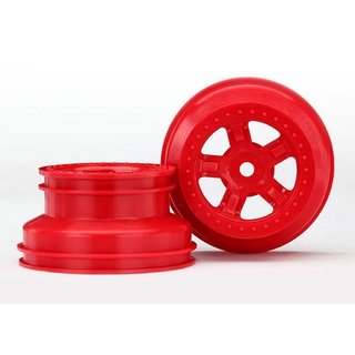 Traxxas  7673R Felgen, SCT rot, Beadlock Style, (1.8 inner, 1.4