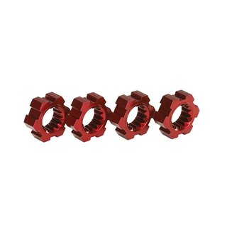 Traxxas  7756R Radmitnehmer, Sechskant, Alu (rot-eloxiert) (4)