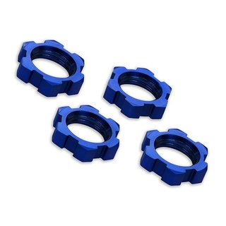 Traxxas  7758 Felgen-Mu r, Splined, 17mm, Serrated (blau-eloxiert) (4)