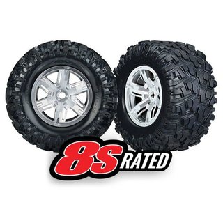 Traxxas  7772R Tires & wheels, assembled, glued  (left & right) (2)
