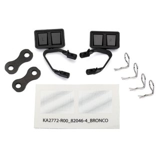 Traxxas  8073 Seitenspiegel schwarz li/re / Retainers (2) / Karo-Clips (4)