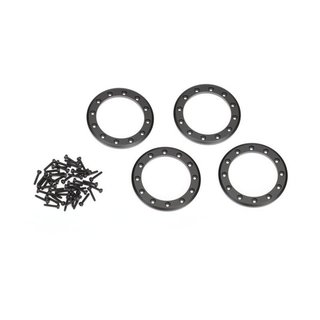 Traxxas  8168T Beadlock Rings Schwarz (2.2) Alu (4) + Schrauben