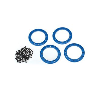Traxxas  8168X Beadlock Rings Blau (2.2) Alu (4) + Schrauben