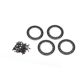 Traxxas  8169T Beadlock Rings Schwarz (1.9) Alu (4) + Schrauben