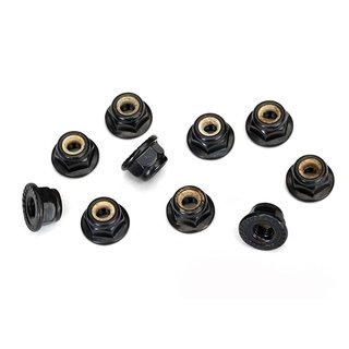 Traxxas  8347 Radmu r, 4mm mit Flansch Nylon Locking, serrated (schwarz)