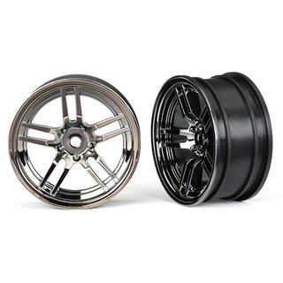 Traxxas  8371 Felge, 1.9 Split-Spoke Chrome-schwarz vorn (2)