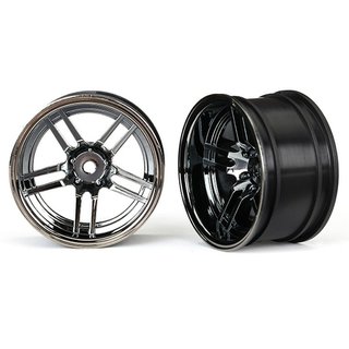 Traxxas  8372 Felge, 1.9 Split-Spoke Chrome-schwarz extrabreit hinten (2)