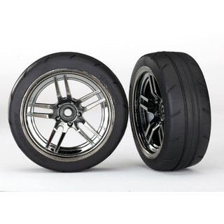 Traxxas  8373 Reifen auf Felge Split-Spoke Chrome-schwarz 1.9 Response vo