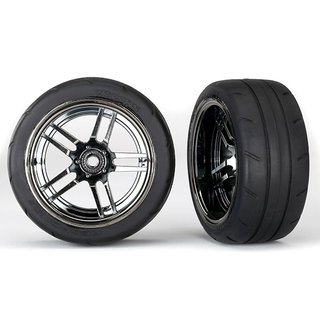 Traxxas  8374 Reifen auf Felge Split-Spoke Chrome-schwarz 1.9 Response hi
