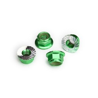 Traxxas  8447G Kragen-Stoppmu r 5mm Alu verzahnt (4) grn
