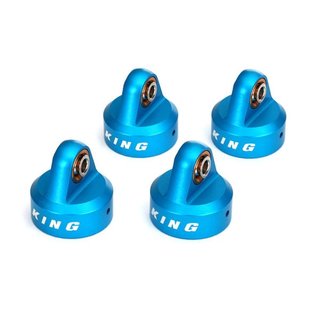 Traxxas  8457 Dmpferkappen Alu blau eloxiert, King Dmpfer (4)