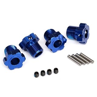 Traxxas  8654 Radmitnehmer splined 17mm blau eloxiert