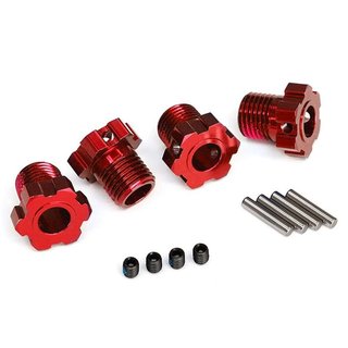 Traxxas  8654R Radmitnehmer splined 17mm rot eloxiert