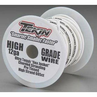 Tekin 3017 12awg Bulk Silicon Power Wire 50 White