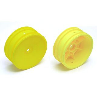 Team Associated Buggy Front Hex Wheels, yellow