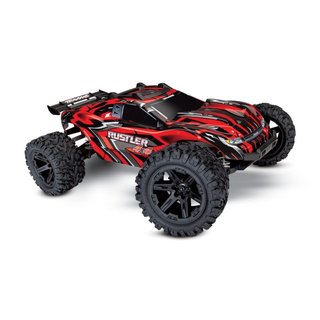 Traxxas  67064-1RED  Rustler 4x4 rot RTR +12V-Lader+Akku