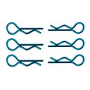 Team Associated 1736 FT Body Clips, metallic blau. kurz. (6)