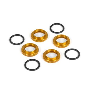 Xray  308040-O SHOCK ADJ. NUT ALU + O-RING - ORANGE (4)