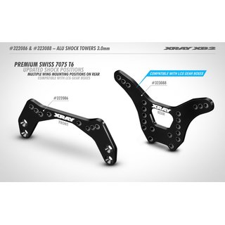Xray 322086 ALU SHOCK TOWER FRONT 3.0MM - SWISS 7075 T6