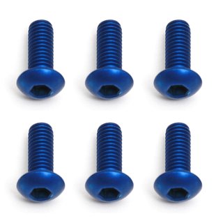 Team Associated 8552 FT Screws, Blue Aluminum 3x8 mm BHCS