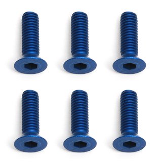 Team Associated 8555 FT Screws, Blue Aluminum 3x10 mm FHCS