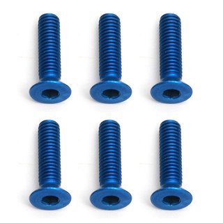 Team Associated 8556 FT Screws, Blue Aluminum 3x12 mm FHCS