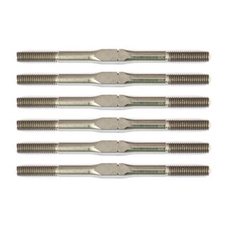 Team Associated RC10B6.1 FT Titanium Turnbuckle Set, 3x48mm (1.875 in), silver