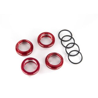 Traxxas  8968R Federteller Alu rot GT-Maxx (4) (mit O-Ring)