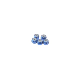 Hiro Seiko 2mm Alloy Nylon Nut  [Y-Blue] ( 5 pcs)