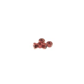Hiro Seiko 2mm Alloy Nylon Nut  [Red] ( 5 pcs)